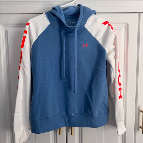 Under Armour Blue and White Hoodie with Red Details - Picture 1 of 6